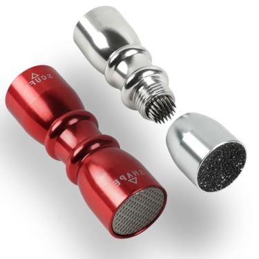 Imagem de AKLOT Ferramenta de ponta de taco de piscina, 2 unidades, modelador de taco de sinuca 3 em 1 e Scuffer com aerador, kit de manutenção profissional de ponta de taco de bilhar, modelador portátil para