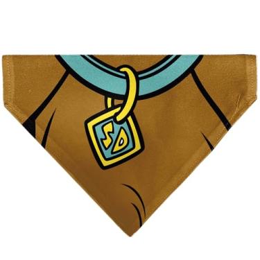 Imagem de Scooby Doo Pet Bandana Scooby Doo Personagem Close Up SD Dog Tag Brown Slip On Collar Bandana Apenas