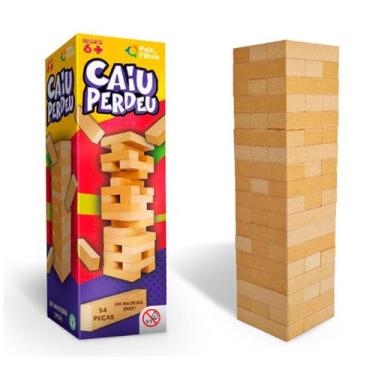 Imagem de Jogo Caiu Perdeu De Madeira 54 Pecas - Pais E Filhos