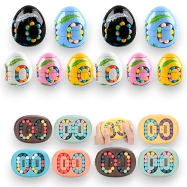 Imagem de Kit com 2 Cubos Sensoriais Anti-Stress, Brinquedo Fidget Toy, Ovo Spinner, Pião Giratório Puzzle Toys (OVO + PUZZLE TOYS)