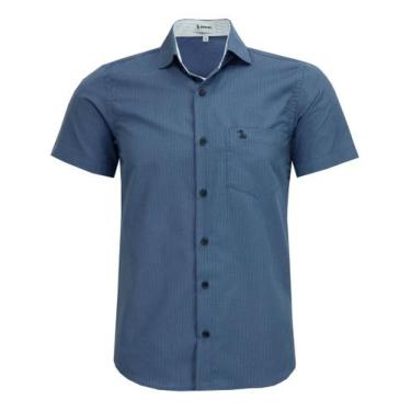 Imagem de Camisa Social Maquinetado Amil Manga Curta Com Bolso Passa Fácil 1907,