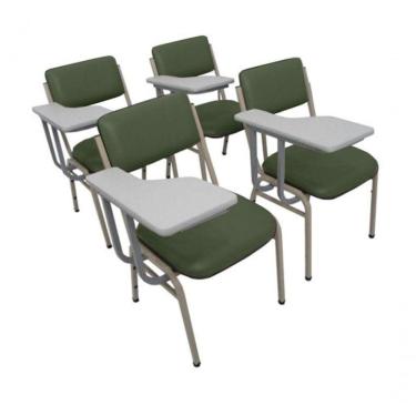 Imagem de Kit Com 4 Cadeiras Para Auditórios Linha Hotel Smart Verde