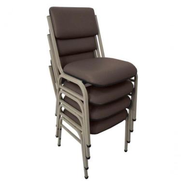 Imagem de Kit Com 4 Cadeiras Para Auditórios Linha Hotel Smart Marrom.