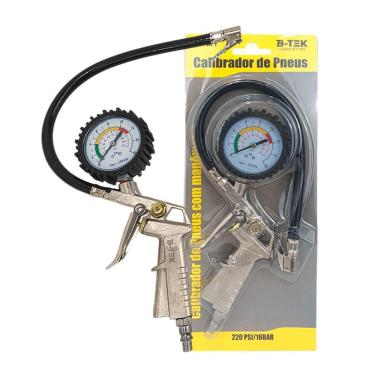 Imagem de Calibrador Manual Pneus Pratico Transporte Manômetro 220psi