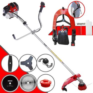 Imagem de Aparador de Grama Completo Toyama RT43-L À Gasolina Motor 2T 43cc 10.000rpm 1,7HP de Potência Com Kit 4 Lâminas de Corte, Trimmer e Carretel de Nylon