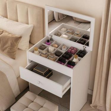 Imagem de Penteadeira Com Banqueta Estofada Acompanha Espelho Super Reforçada Es