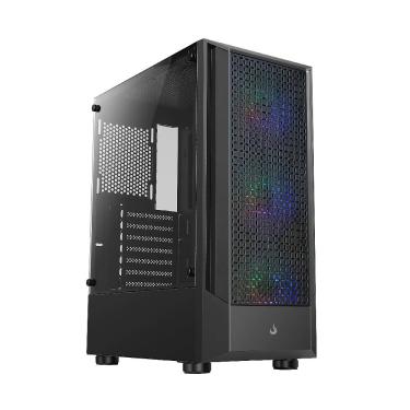 Imagem de Gabinete Gamer Rise Mode Wave Mid Tower Vidro Temperado USB 3.0 C/ 3x Fans ARGB Preto - RM-WA-FB-ARGB