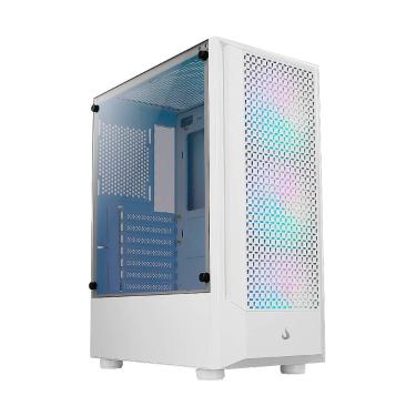 Imagem de Gabinete Gamer Rise Mode Wave Mid Tower Vidro Temperado USB 3.0 C/ 3x Fans ARGB Branco - RM-WA-BW-ARGB