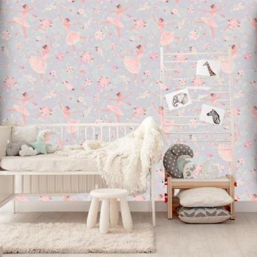 Imagem de Papel de Parede Adesivo Autocolante Decorativo Bailarina Lilás 5 METRO