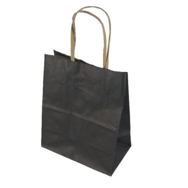 Imagem de Sacola LC Liso Papel Kraft Natural Alça Natural 13,5x8x16 c/10un (Preto)