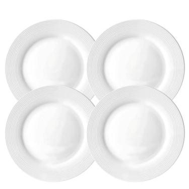 Imagem de Jogo Pratos De Sobremesa Kit 4 Peças 20Cm Branco Brizzard