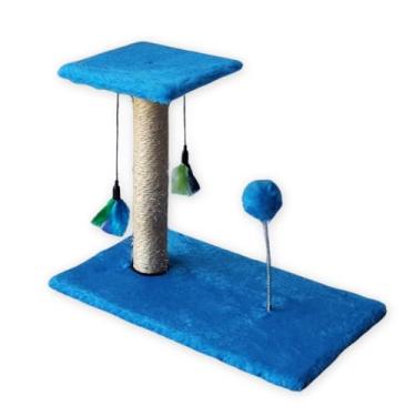 Imagem de Arranhador para Gatos ，Arranhador para Gatos Sofá，Inclui Postes e Bolas Interativas，Perfeito para o Seu Gato Brincar(Azul)