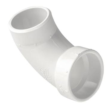 Imagem de SUPPLYGIANT Pacote com 5 15 cm PVC DWV 1/4 curva 90° Cotovelo de rua – Conexão hub x torneira, encaixe de encanamento durável para sistemas de drenagem, resíduos e ventilação