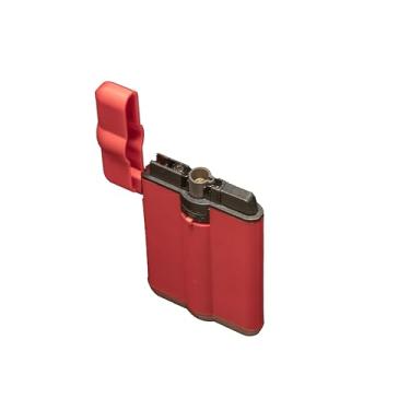 Imagem de Poker Jet Maçarico para Charutos ZL-18A, Vermelho, Resistente ao Vento, Recarregável com Gás Butano, Design Ergonômico, 8,5 × 5 × 1,5 cm, Chama Ajustável