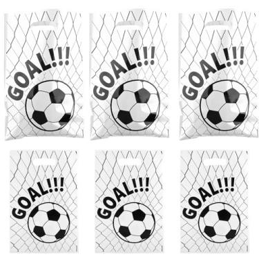 Imagem de AEOKJOSI 30 peças de plástico para lembrancinhas de festa de gol de futebol – Práticos sacos de brindes com armazenamento de doces, bolsa de presente de festa para aniversário de meninas e meninos