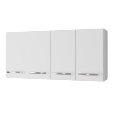 Imagem de Armário Aéreo Cozinha Marah 118cm 04 Portas Branco - Abmaza