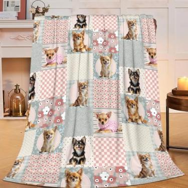 Imagem de Lindo cobertor chihuahua chihuahua cachorros cowboys cobertores de flanela amante de cães pelúcia super macio aconchegante decoração quente presentes para meninos meninas adultos homens mulheres 101,6