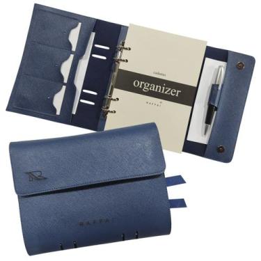 Imagem de Caderno Organizer 147-R Personalizado Raffai Couros, Azul Jeans