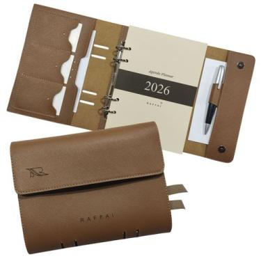 Imagem de Agenda Planner 2026 146-R Personalizada Raffai Couros, Caramelo