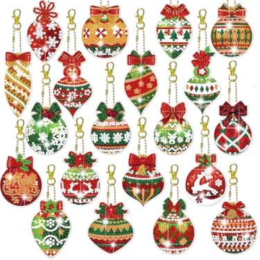 Imagem de SHLUHA Kit de pintura de diamante dupla face para adultos, arte de diamante, porta-chaves, artesanato, decoração de casa, presente de Natal (AA104)