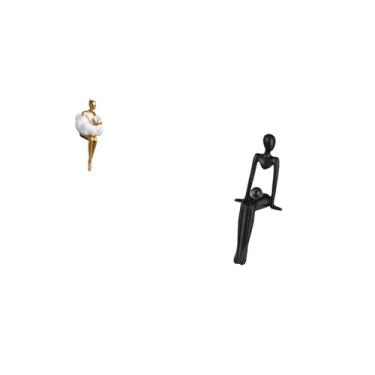 Imagem de Fenteer Estatueta de Resina Abstrata de Arte Estética de em Nuvem, Escultura de Personagem Criativa, Estátua para Escritório, Casa, Estante, Decoração,