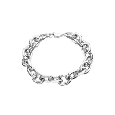 Imagem de Nawflue Pulseira de elos cubanos banhados a ouro 18K para homens e mulheres de aço inoxidável resistente corrente de cabo rolo fígaro pulseiras grossas de ouro grosso simples pulseira masculina