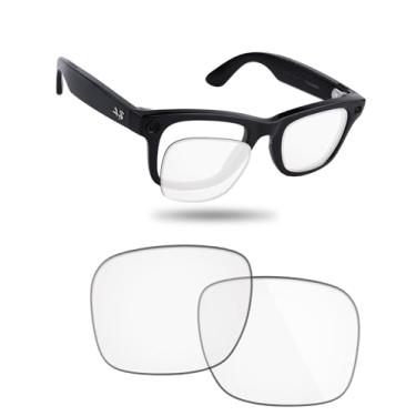 Imagem de Fiskr Lente de substituição compatível com óculos Ray-Ban Meta Wayfarer RW4012 (Gen 2) 50 mm AI, resistente a impactos e ajuste perfeito, Transparente., One Size