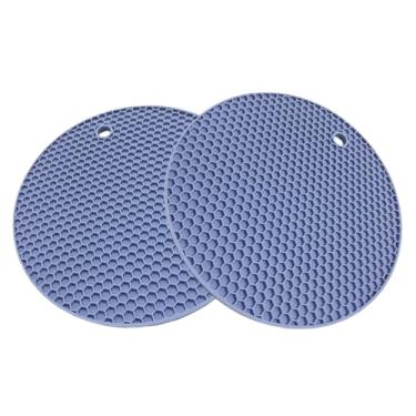 Imagem de 2 peças de tapetes de silicone para trivetes, trivets para pratos quentes, almofadas quentes antiderrapantes multifuncionais para panelas, pratos, descansos de colher, abridores de garrafas, fácil de