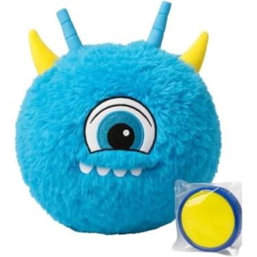 Imagem de Bola de Pelúcia Inflável Infantil, Azul, 45cm Diâmetro, com Bomba de Ar, Macia e Colorida para Diversão e Decoração