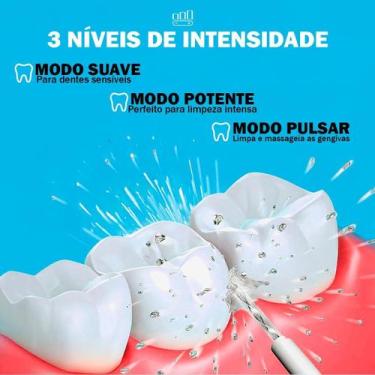 Imagem de Limpador Bucal Elétrico Jato Potente Limpar Dentes Gengiva E - Relet