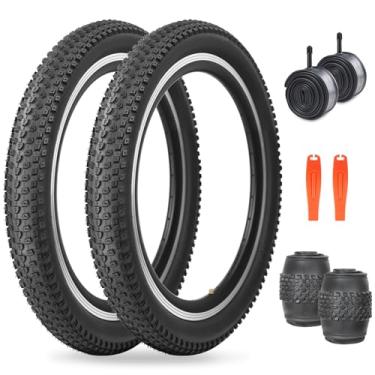 Imagem de FOMAS Pneu de bicicleta 24/26/27,5/73,7 x 5,4 cm (preto, pacote com 2 com tubos, 61 x 5,4 cm)