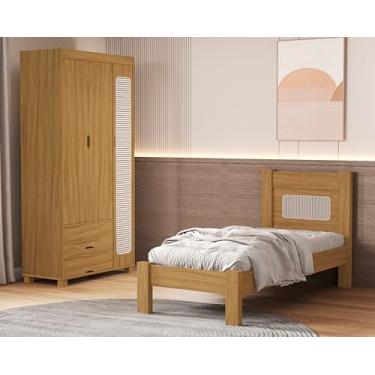 Imagem de Conjunto de Quarto Solteiro Clara Com Cama e Roupeiro (Nature)