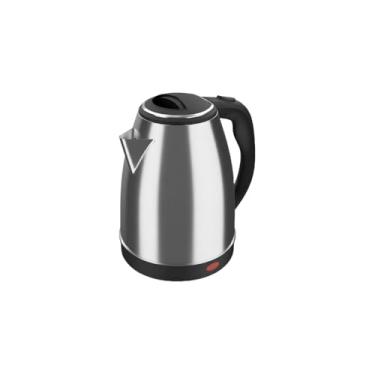 Imagem de Chaleira Elétrica 2 Litros, Aço Inoxidável e Plástico, Base Giratória 360°, Desligamento Automático, LED Indicador, 1000W, Preta e Inox, 22x19,5cm