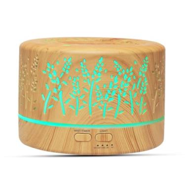 Imagem de Difusor de Oleo Essencial Ultrassonico 500ml Umidificador e Aromatizador Led