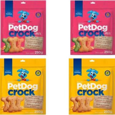 Imagem de Kit 4 Biscoitos Super Premium Petdog Crock Para Cães 250 G - Pet Dog