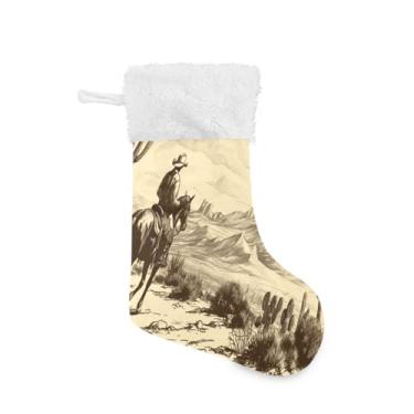 Imagem de Blueangle 1 pacote de meias de Natal para meninos de vaca ocidental de 17,7 polegadas para decorações de festas de fim de ano, porta-presentes e meias (110)
