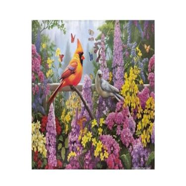 Imagem de Blueangle Cobertor colorido de jardim de pássaros super macio e quente, 127 x 152 cm, leve para todas as estações, cobertor aconchegante para cama, sofá, sofá, fácil de cuidar (539)