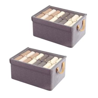 Imagem de Caixa Organizadora com Tampa e Estrutura em Arame – Armazenamento para Roupas e Calças | Anti-Poeira, Anti-Umidade, Material Resistente(2 Caixas Com Tampa)