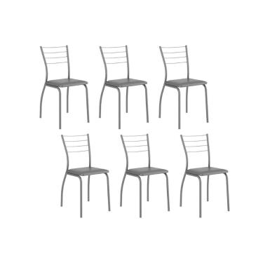 Imagem de Kit 6 Cadeiras Sala Jantar 1700 6 Un Preto- Courano Preto - Carraro