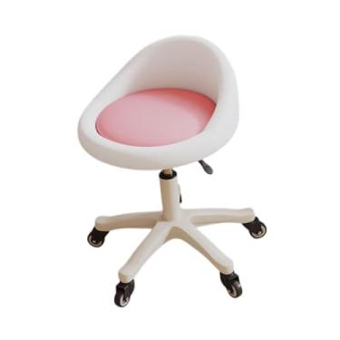 Imagem de Bothyi Banco de Costas Ajustáveis, Almofada Macia, Mesa de Recepção, Balcão, Banco Giratório, para Pub, Spa, Café, Mesas de Bar, Branco Rosa