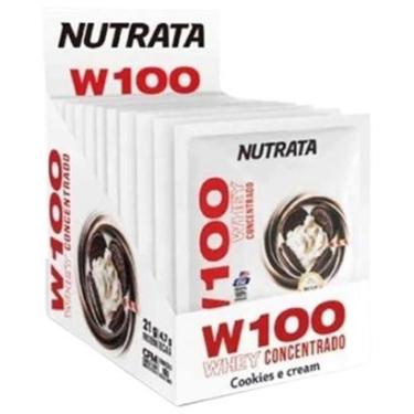 Imagem de W100 Whey Concentrado - 12 Sachês 30g Cookies & Cream - Nutrata-Unissex