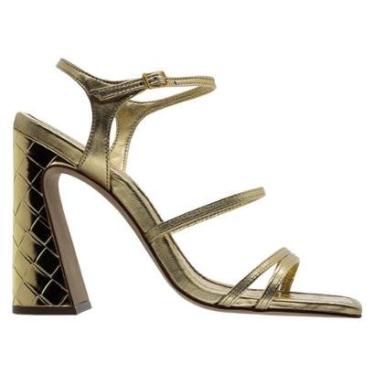 Imagem de Sandália Salto Alto Feminina Arezzo A13006 Dourado-Feminino