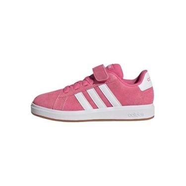 Imagem de adidas Tênis infantil unissex Grand Court 00s de renda elástica, Pink Fusion/branco/chiclete, 12.5 Little Kid