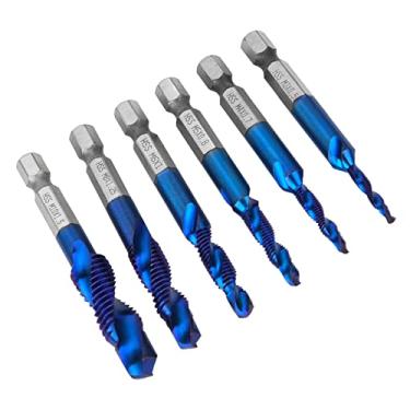 Imagem de AUNMAS Broca de Haste Hexagonal HSS Rosca de Torneira 6,35 Mm, Combinação de Tamanhos M3-M10, Aço de Alta Velocidade, Comprimento da Haste de 15 Mm, Torneira para Metal, Alumínio, Ferro Com Fácil