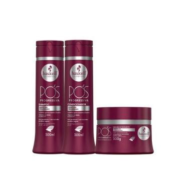 Imagem de Kit haskell pos progressiva shampoo, cond, mascara 300ml