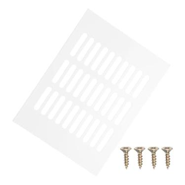 Imagem de PATIKIL Capa de ventilação de porta de 20 x 15 cm, capa de ventilação de grade de alumínio com parafusos de montagem para porta de teto de armário de guarda-roupa, branca