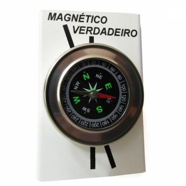 Imagem de Bússola com Indicação Norte Verdadeiro e Magnético da Terra - 11cm - P