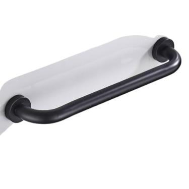 Imagem de barras de apoio para banheiro, 27,9 cm/38,1 cm/48,3 cm, espaço antiderrapante, alumínio, barra de equilíbrio de segurança para idosos, suporte de trilho de mão (preto-40 cm