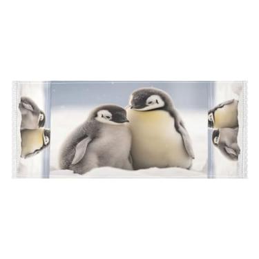 Imagem de Wassud Dois pinguins na capa de lavadora de neve e secadora, protetor de lavadora com sacos de armazenamento, capa de geladeira à prova de poeira com bolsos para lavanderia doméstica, cozinha, 120 x