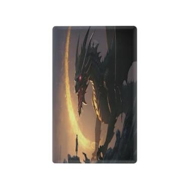 Imagem de Wassud Placa de cobertura de interruptor de luz dragão e homem, 1 capa de tomada em branco placa de parede decorativa decoração de casa sala de estar quarto